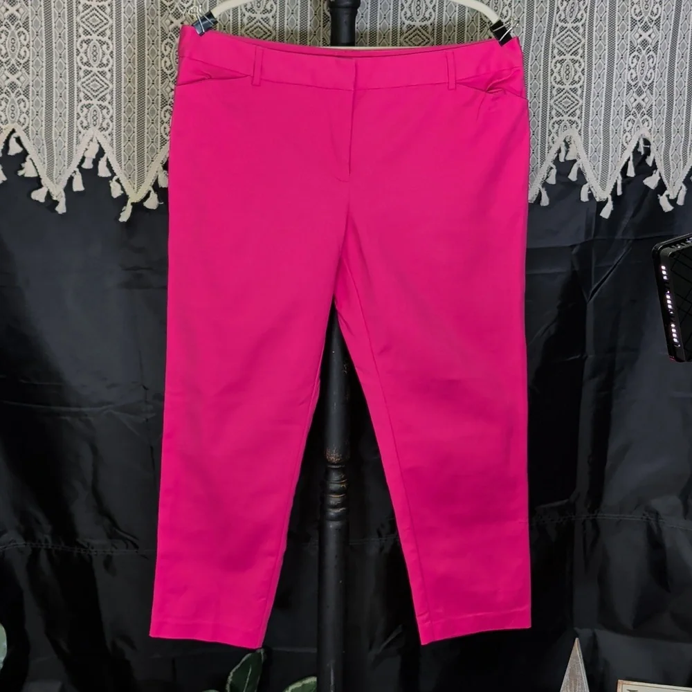 Liz Claiborne 16 Ankle Pants Ladies Pink Emma - Picture 2 of 12